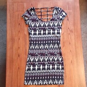 Juniors fitted dress | Aztec pattern | stretchy